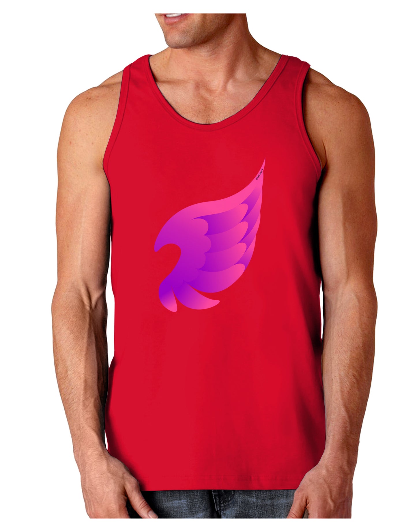 Cute Single Angel Wing Dark Loose Tank Top-Mens Loose Tank Top-TooLoud-Red-Small-Davson Sales