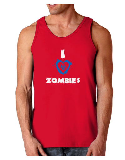 I Heart Zombies - Bio Hazard Heart Blue Dark Loose Tank Top-Mens Loose Tank Top-TooLoud-Red-Small-Davson Sales