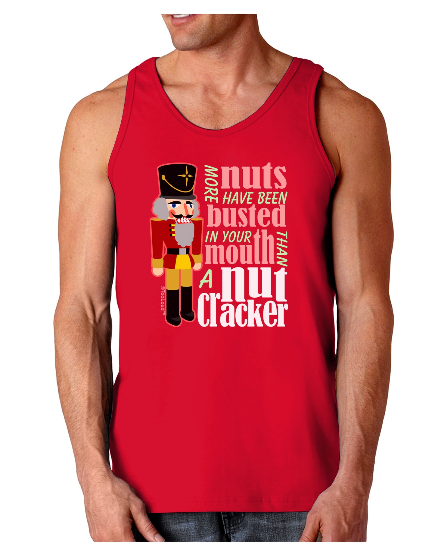 More Nuts Busted - Your Mouth Dark Loose Tank Top by-Mens Loose Tank Top-TooLoud-Red-Small-Davson Sales