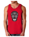 TooLoud Version 9 Black and White Day of the Dead Calavera Dark Loose Tank Top-Mens Loose Tank Top-TooLoud-Red-Small-Davson Sales