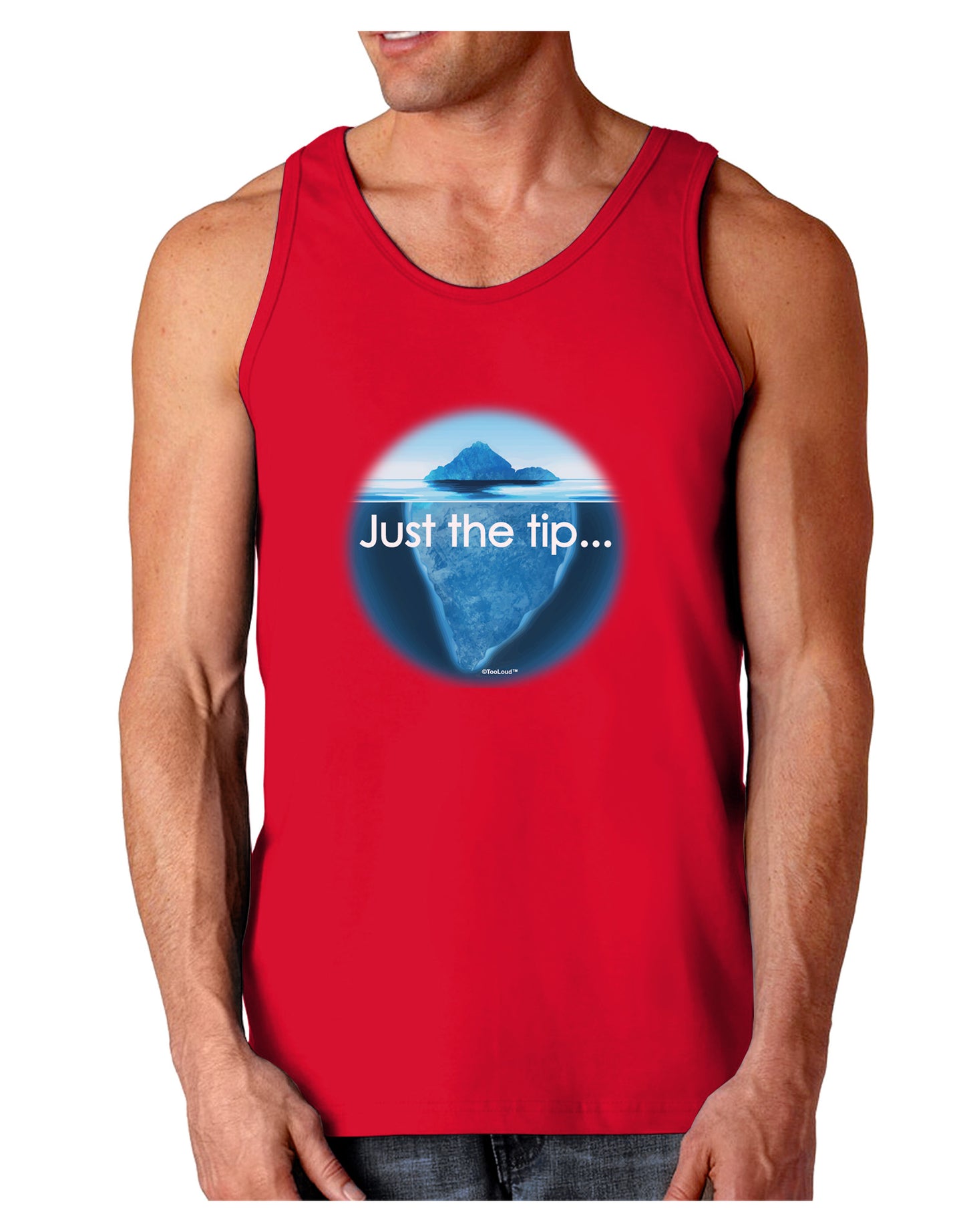 Iceberg Just the Tip Dark Loose Tank Top-Mens Loose Tank Top-TooLoud-Red-Small-Davson Sales