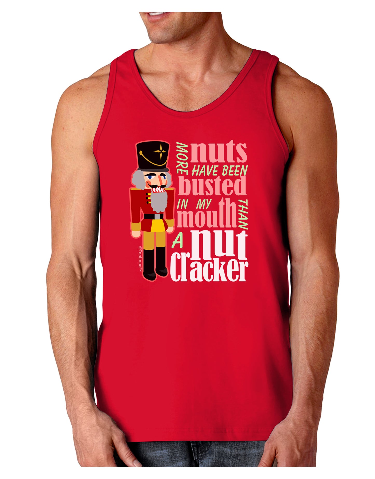 More Nuts Busted - My Mouth Dark Loose Tank Top by-Mens Loose Tank Top-TooLoud-Red-Small-Davson Sales