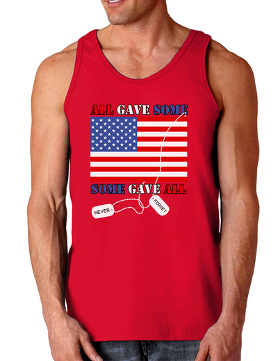 All Gave Some Some Gave All Dark Loose Tank Top-Mens Loose Tank Top-TooLoud-Red-Small-Davson Sales