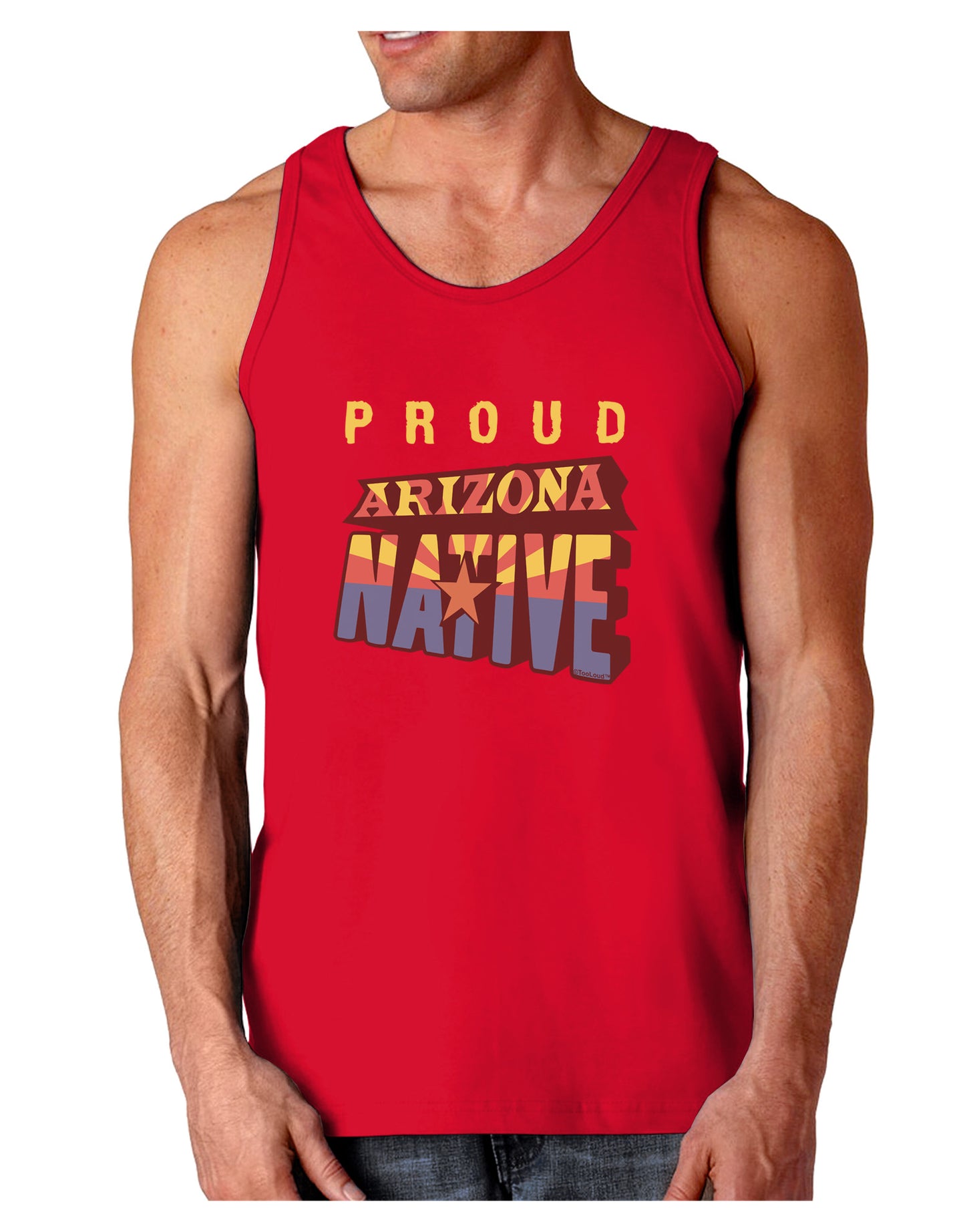 Proud Arizona Native Dark Loose Tank Top-Mens Loose Tank Top-TooLoud-Red-Small-Davson Sales