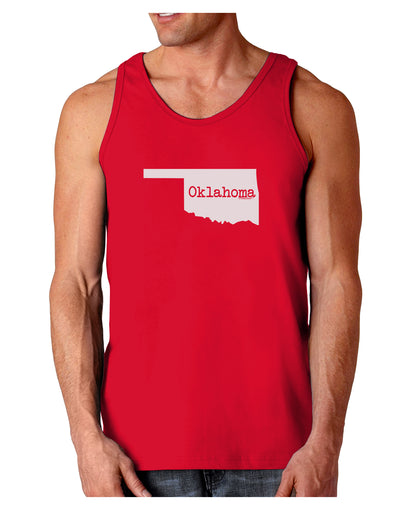 Oklahoma - United States Shape Dark Loose Tank Top by TooLoud-Mens Loose Tank Top-TooLoud-Red-Small-Davson Sales