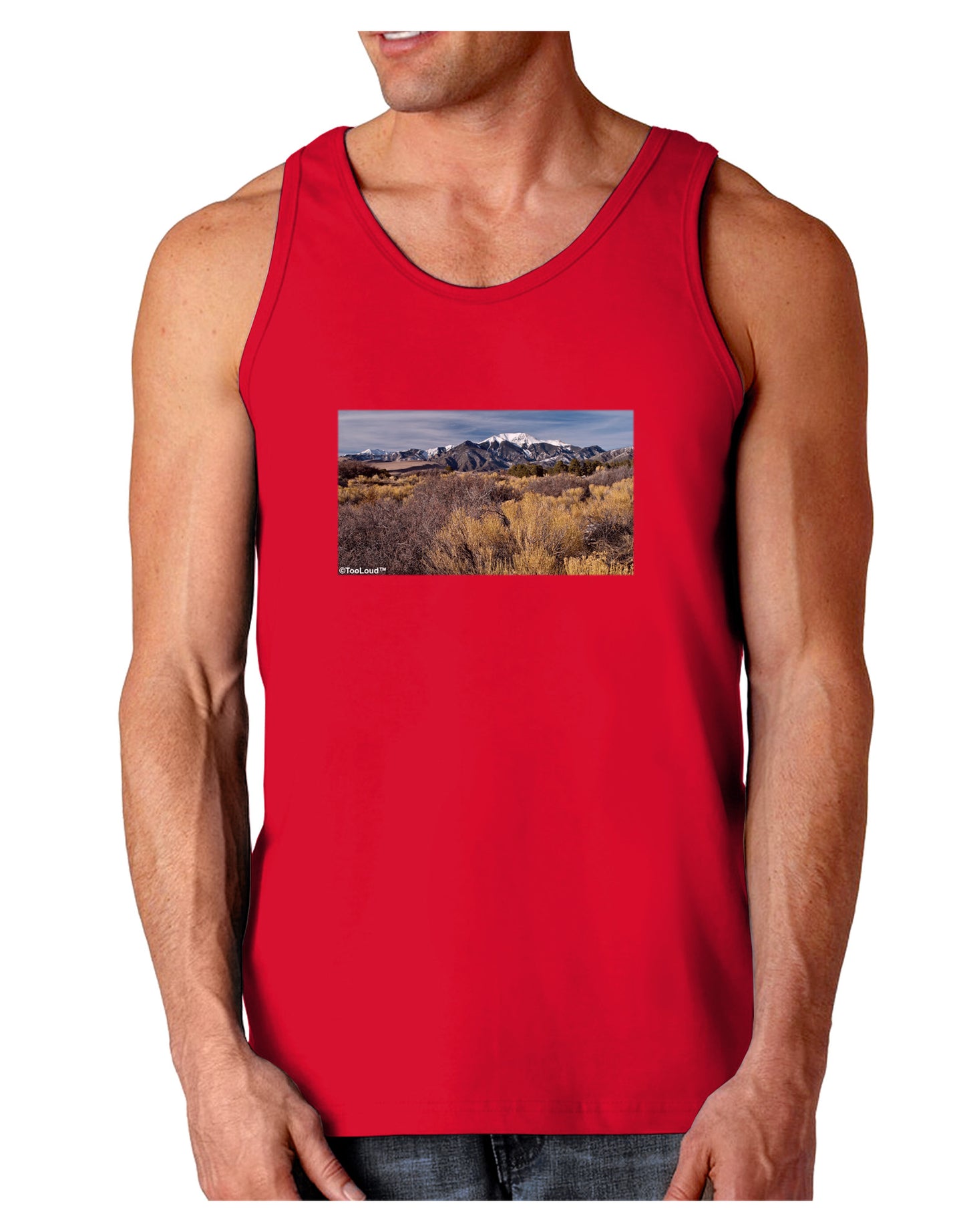 Mountain Forest Park Dark Loose Tank Top-Mens Loose Tank Top-TooLoud-Red-Small-Davson Sales