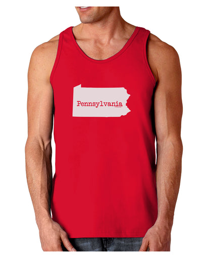 Pennsylvania - United States Shape Dark Loose Tank Top by TooLoud-Mens Loose Tank Top-TooLoud-Red-Small-Davson Sales