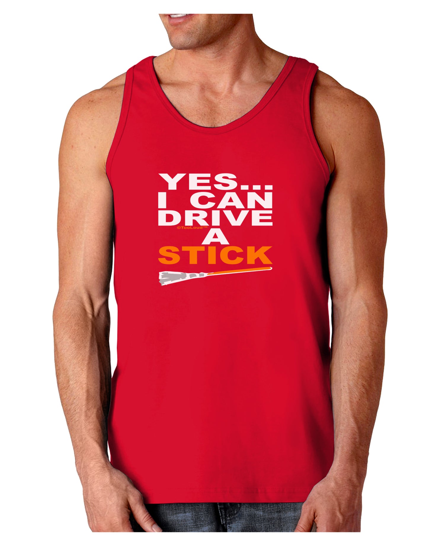 Drive Stick Orange Dark Loose Tank Top-Mens Loose Tank Top-TooLoud-Red-Small-Davson Sales