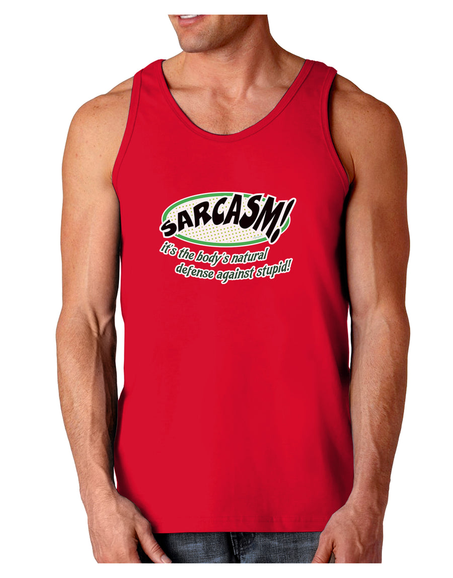 Sarcasm Natural Defense Against Stupid Dark Loose Tank Top-Mens Loose Tank Top-TooLoud-Black-Small-Davson Sales