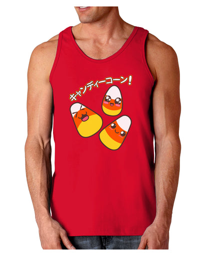 Japanese Kawaii Candy Corn Halloween Dark Loose Tank Top-Mens Loose Tank Top-TooLoud-Red-Small-Davson Sales