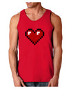 Pixel Heart Design 1 - Valentine's Day Dark Loose Tank Top-Mens Loose Tank Top-TooLoud-Red-Small-Davson Sales