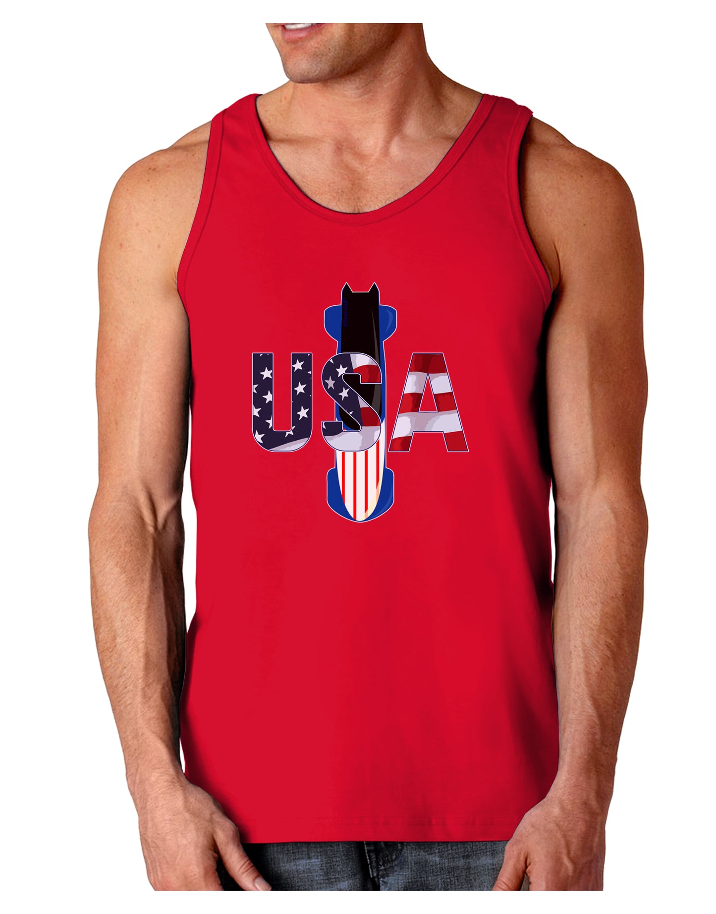 USA Bobsled Dark Loose Tank Top by TooLoud-Mens Loose Tank Top-TooLoud-Red-Small-Davson Sales