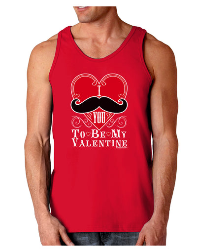 I Mustache You To Be My Valentine Dark Loose Tank Top-Mens Loose Tank Top-TooLoud-Red-Small-Davson Sales