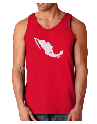 Mexico - Mexico City Star Dark Loose Tank Top-Mens Loose Tank Top-TooLoud-Red-Small-Davson Sales