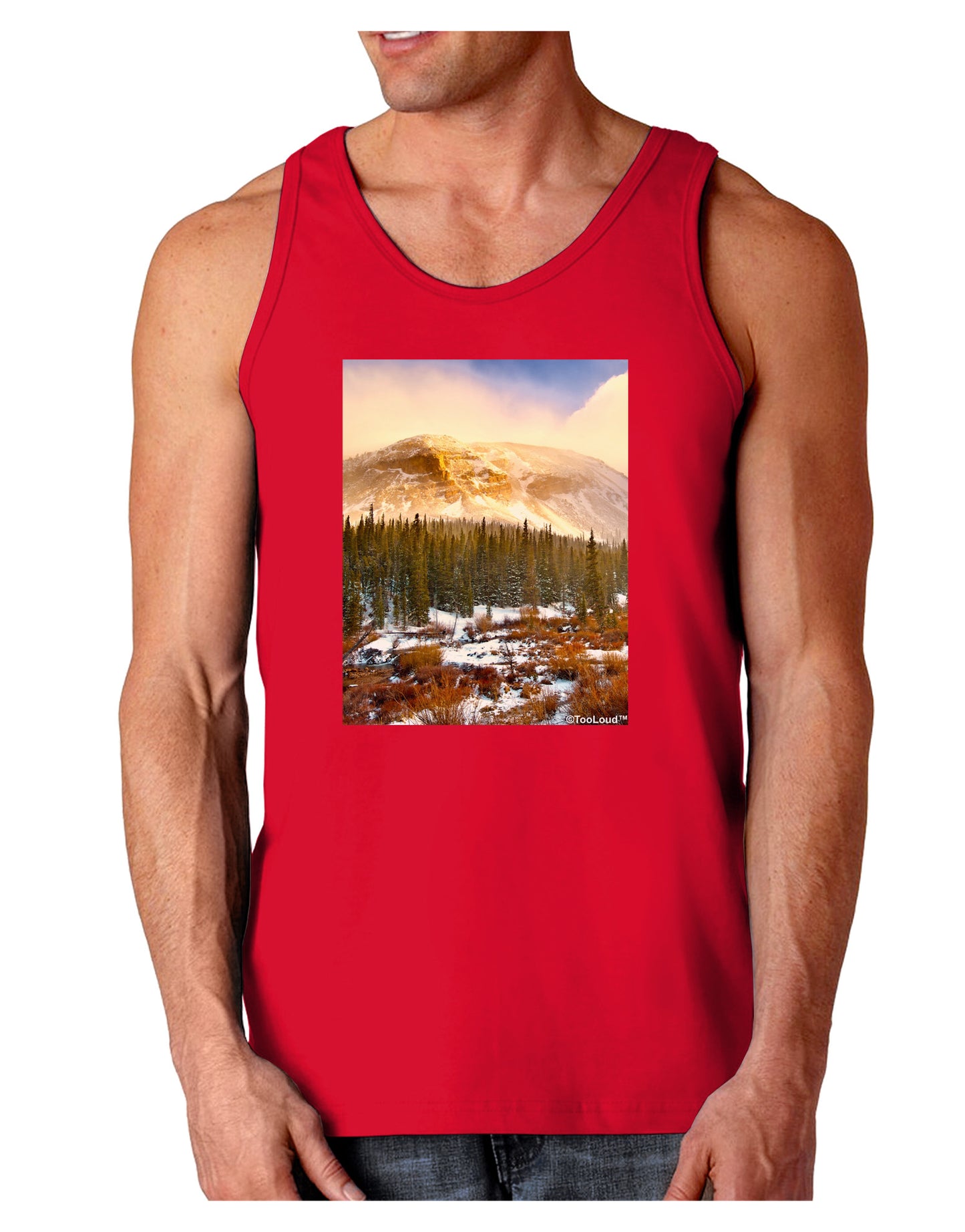 Nature Photography - Mountain Glow Dark Loose Tank Top by-Mens Loose Tank Top-TooLoud-Red-Small-Davson Sales