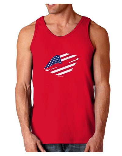 American Flag Lipstick Dark Loose Tank Top-Mens Loose Tank Top-TooLoud-Red-Small-Davson Sales