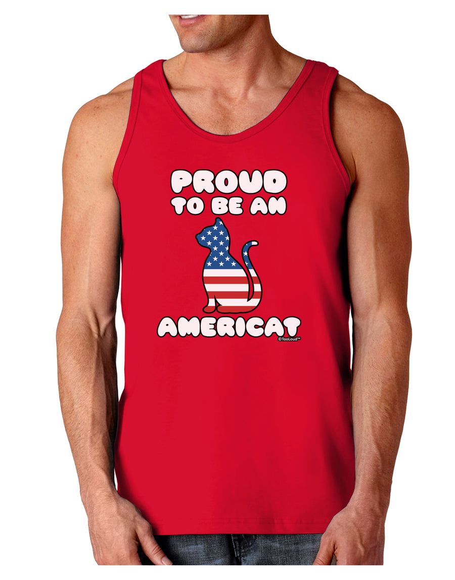 Proud to Be an Americat Dark Loose Tank Top by TooLoud-Mens Loose Tank Top-TooLoud-Black-Small-Davson Sales