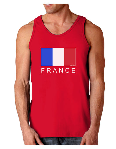 French Flag - France Text Dark Loose Tank Top by TooLoud-Mens Loose Tank Top-TooLoud-Red-Small-Davson Sales