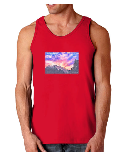 Colorado Rainbow Sunset Watercolor Dark Loose Tank Top-Mens Loose Tank Top-TooLoud-Red-Small-Davson Sales