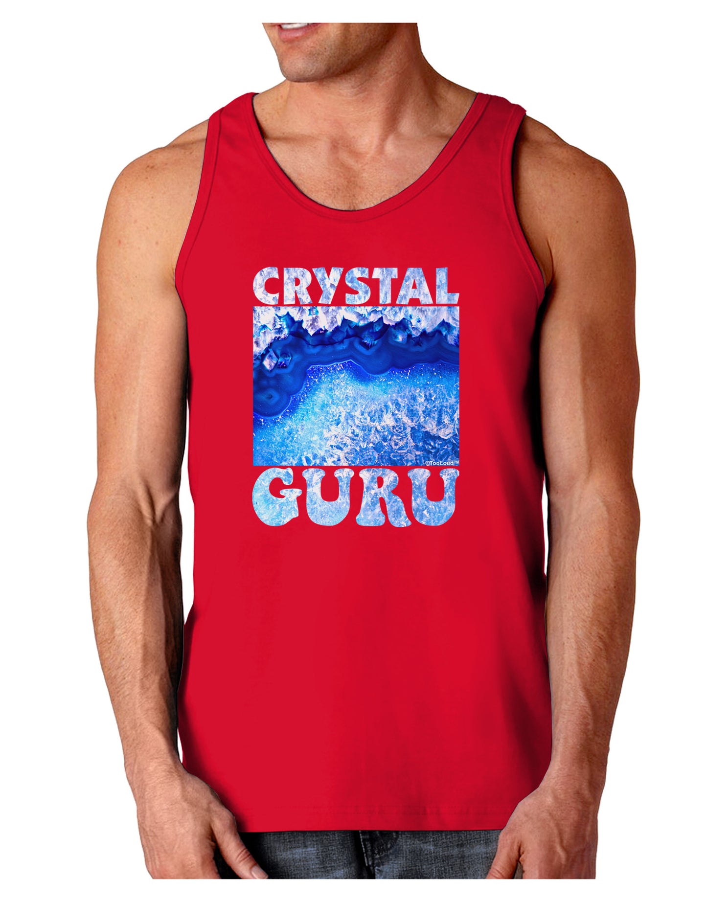 Crystal Guru Dark Loose Tank Top-Mens Loose Tank Top-TooLoud-Red-Small-Davson Sales