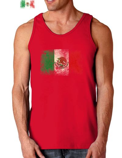 Distressed Mexican Flag Dark Loose Tank Top-Mens Loose Tank Top-TooLoud-Red-Small-Davson Sales