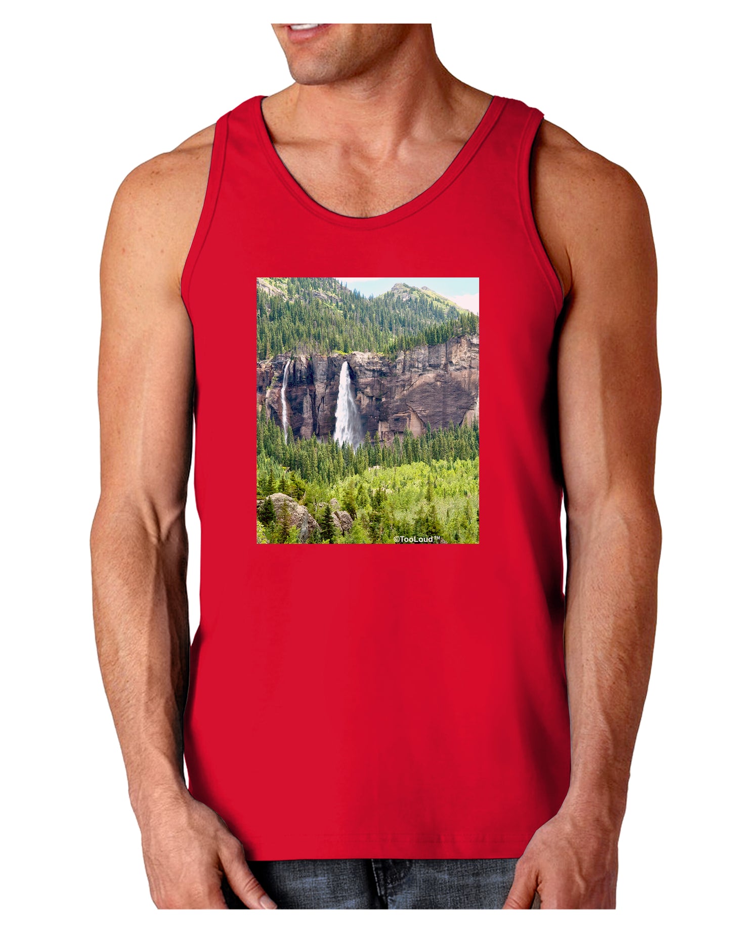 Beautiful Cliffs Nature Dark Loose Tank Top by-Mens Loose Tank Top-TooLoud-Red-Small-Davson Sales