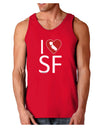 I Heart San Francisco Dark Loose Tank Top-Mens Loose Tank Top-TooLoud-Red-Small-Davson Sales