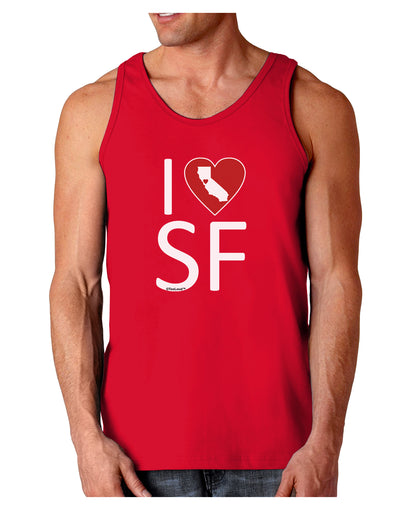 I Heart San Francisco Dark Loose Tank Top-Mens Loose Tank Top-TooLoud-Red-Small-Davson Sales