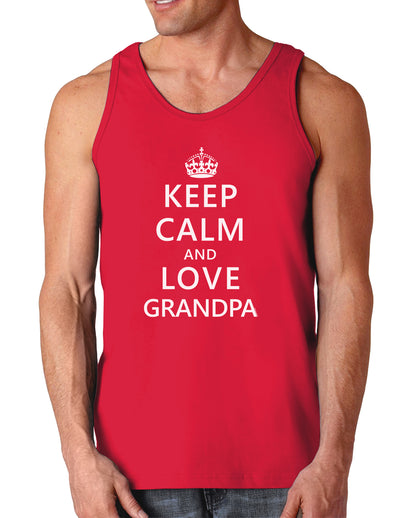 Keep Calm and Love Grandpa Dark Loose Tank Top-Mens Loose Tank Top-TooLoud-Red-Small-Davson Sales