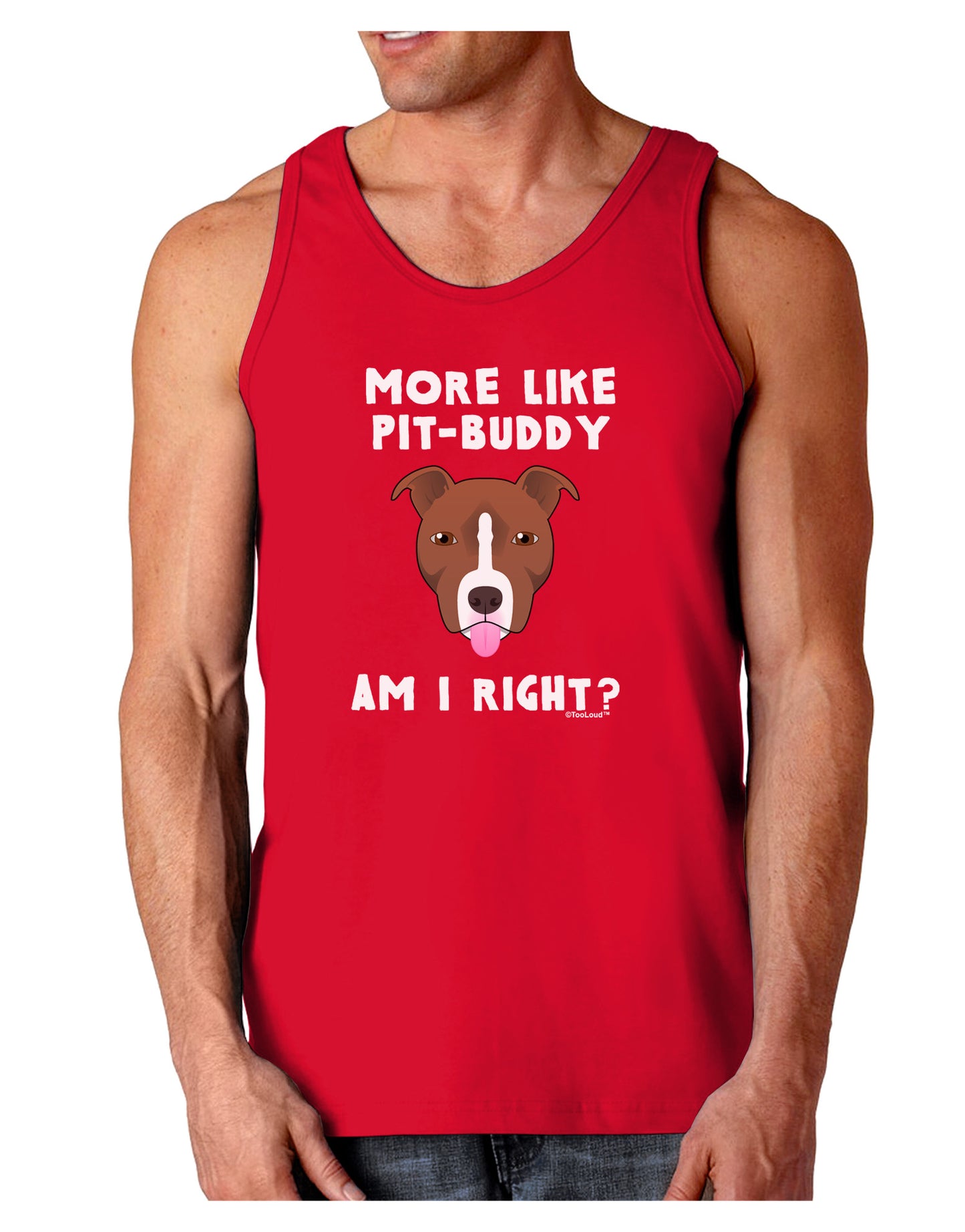 More Like Pit Buddy Dark Loose Tank Top-Mens Loose Tank Top-TooLoud-Red-Small-Davson Sales