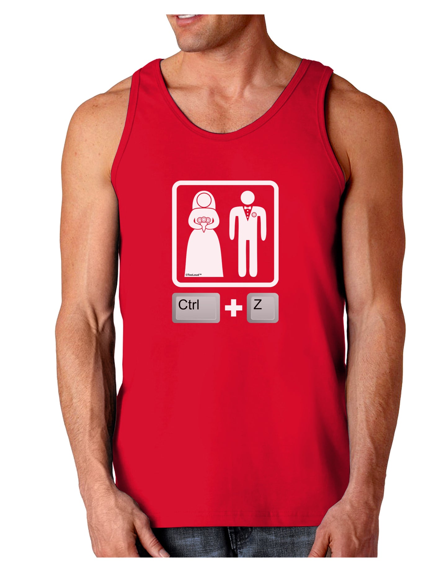 Ctrl Z - Marriage Dark Loose Tank Top-Mens Loose Tank Top-TooLoud-Red-Small-Davson Sales
