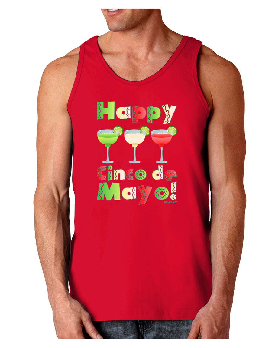 Margaritas - Mexican Flag Colors - Happy Cinco de Mayo Dark Loose Tank Top by TooLoud-Mens Loose Tank Top-TooLoud-Black-Small-Davson Sales