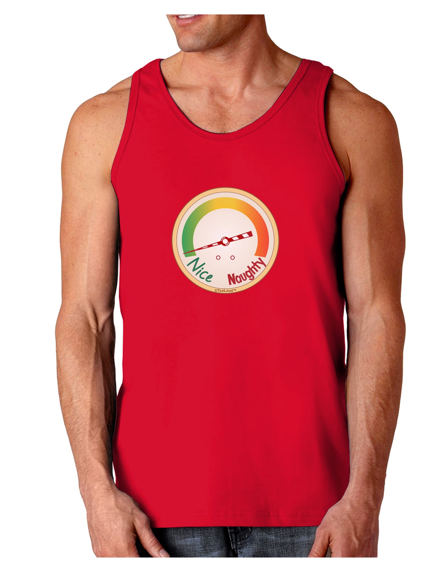 Naughty or Nice Meter Nice Dark Loose Tank Top-Mens Loose Tank Top-TooLoud-Red-Small-Davson Sales
