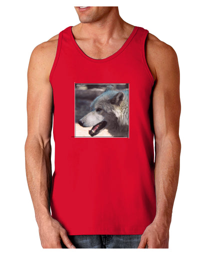 TooLoud White Wolf Face Dark Loose Tank Top-Mens Loose Tank Top-TooLoud-Red-Small-Davson Sales