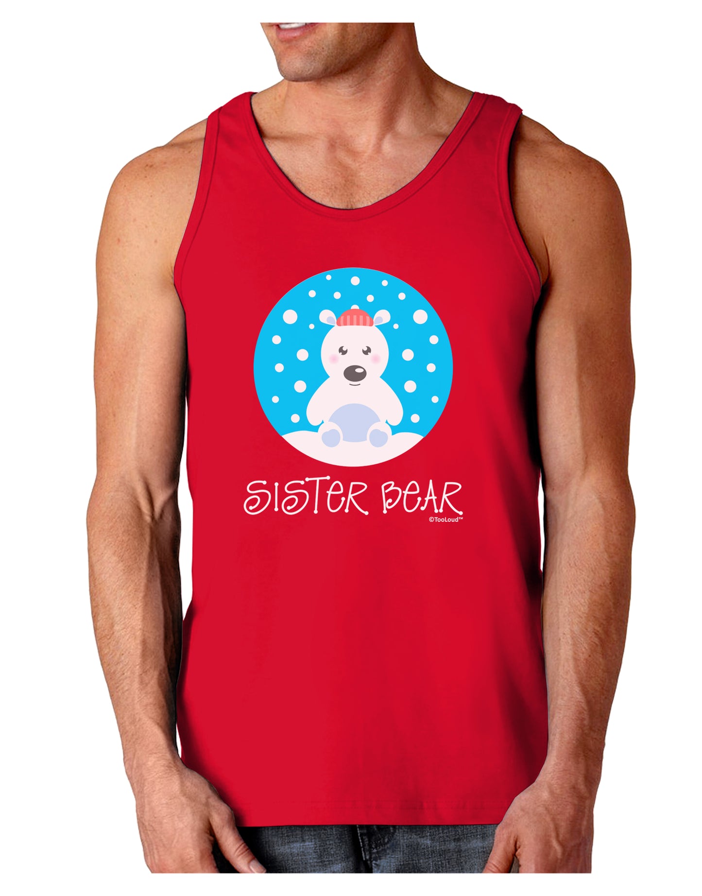 Matching Polar Bear Family - Sister Bear Dark Loose Tank Top by TooLoud-Mens Loose Tank Top-TooLoud-Red-Small-Davson Sales