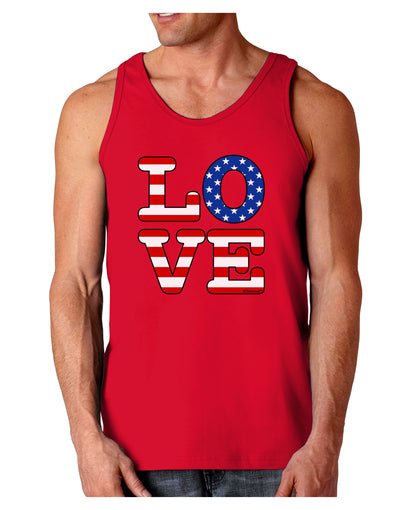 American Love Design Dark Loose Tank Top by TooLoud-Mens Loose Tank Top-TooLoud-Red-Small-Davson Sales