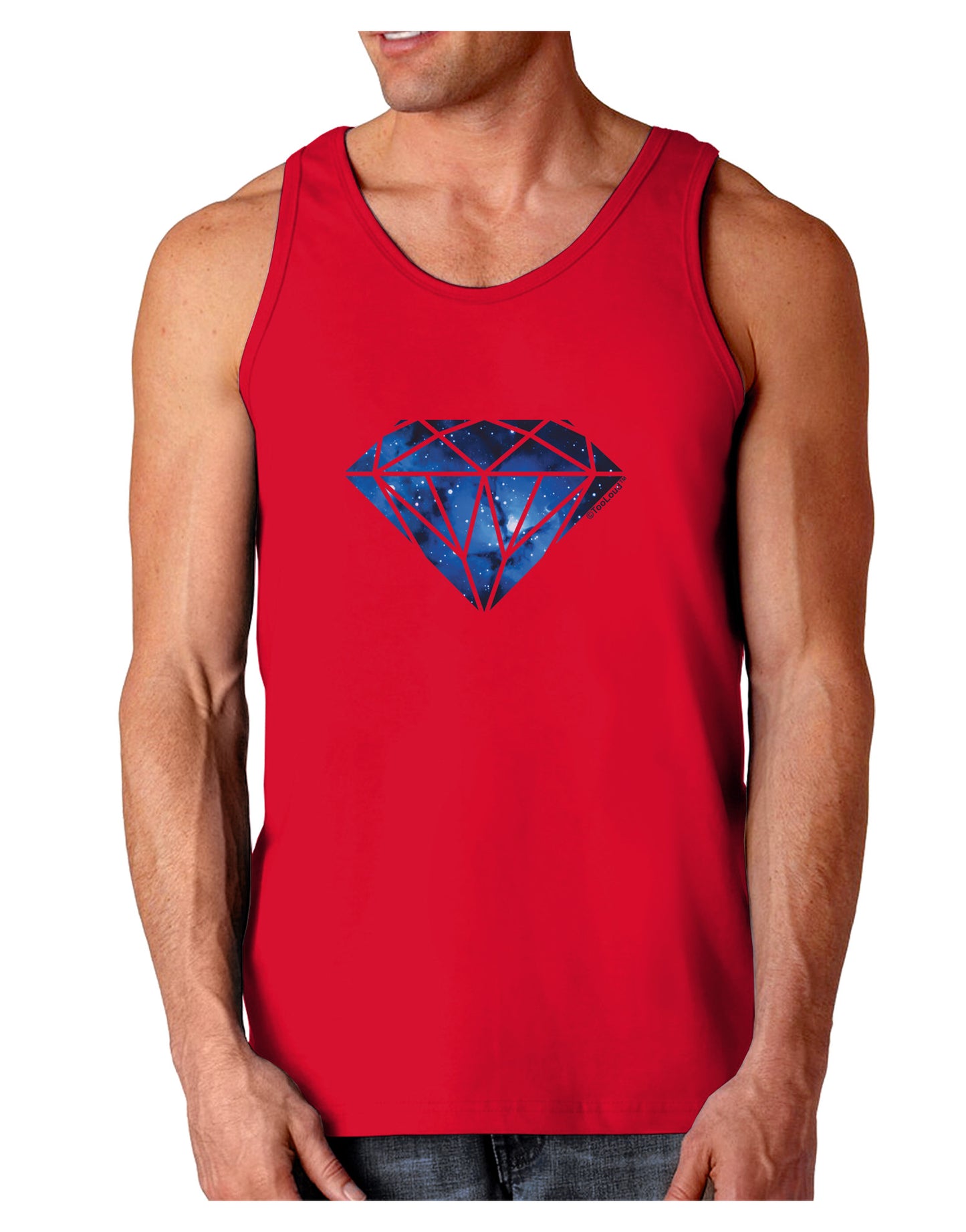 Space Diamond Dark Loose Tank Top-Mens Loose Tank Top-TooLoud-Red-Small-Davson Sales