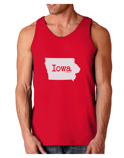 Iowa - United States Shape Dark Loose Tank Top by TooLoud-Mens Loose Tank Top-TooLoud-Red-Small-Davson Sales