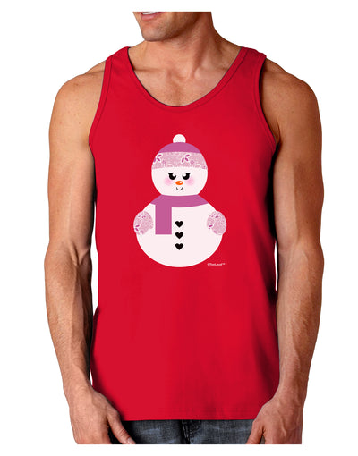 Cute Girl Snowman - Christmas Dark Loose Tank Top by TooLoud-Mens Loose Tank Top-TooLoud-Red-Small-Davson Sales