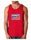 Colorado Mtn Sunset Bold WaterColor Dark Loose Tank Top-Mens Loose Tank Top-TooLoud-Red-Small-Davson Sales