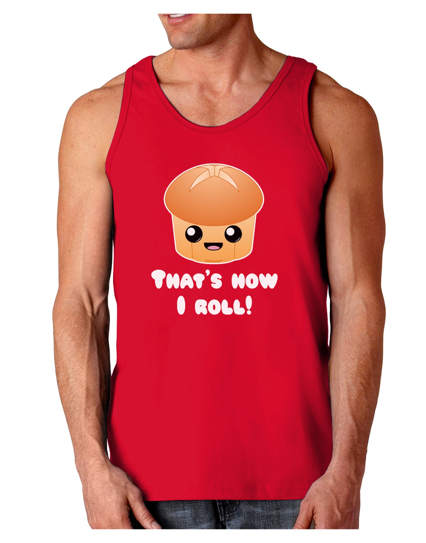 How I Roll Cute Roll Dark Loose Tank Top-Mens Loose Tank Top-TooLoud-Red-Small-Davson Sales