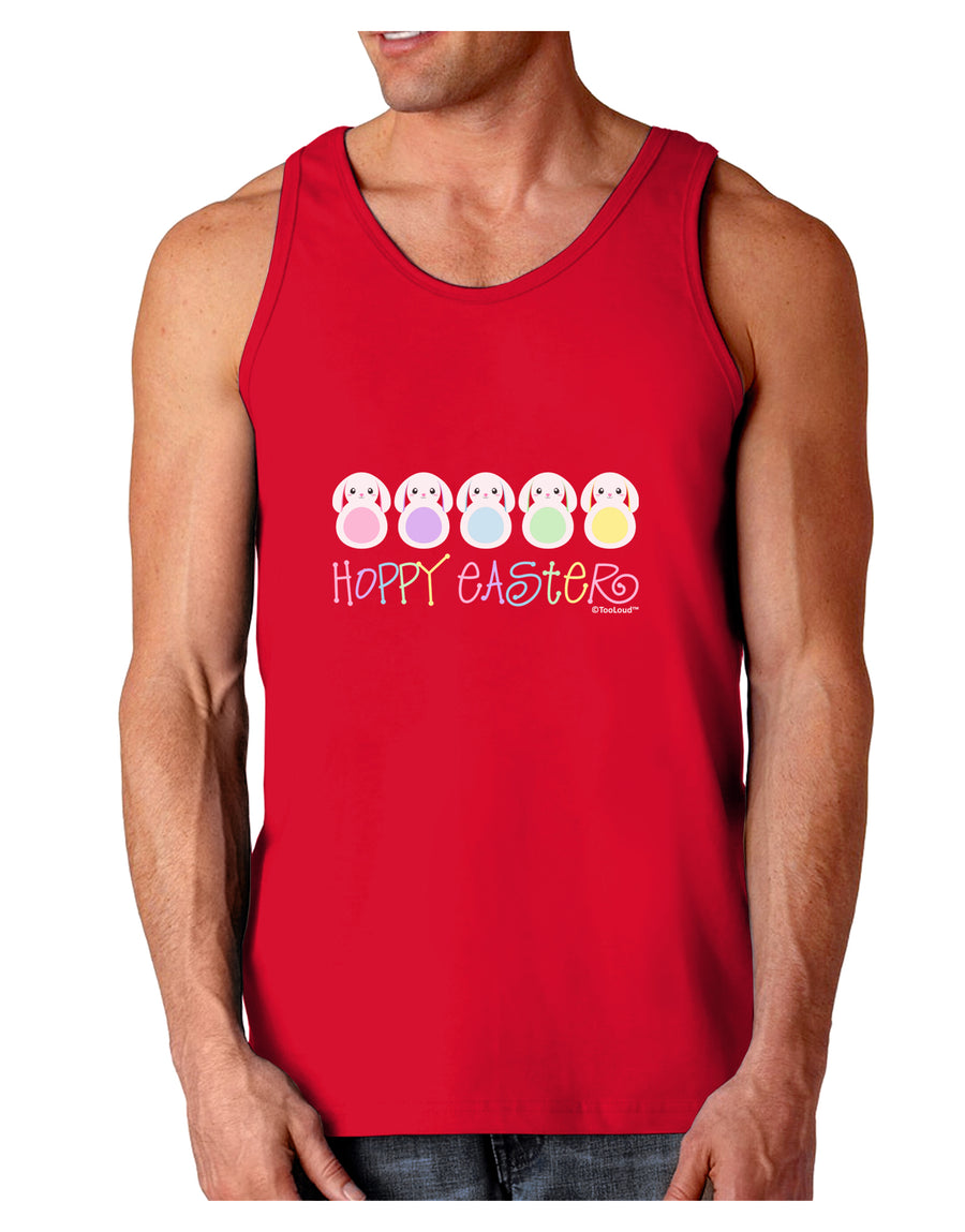 Cute Pastel Bunnies - Hoppy Easter Dark Loose Tank Top by TooLoud-Mens Loose Tank Top-TooLoud-Black-Small-Davson Sales