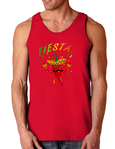 Chili Pepper de Fiesta Dark Loose Tank Top-Mens Loose Tank Top-TooLoud-Red-Small-Davson Sales