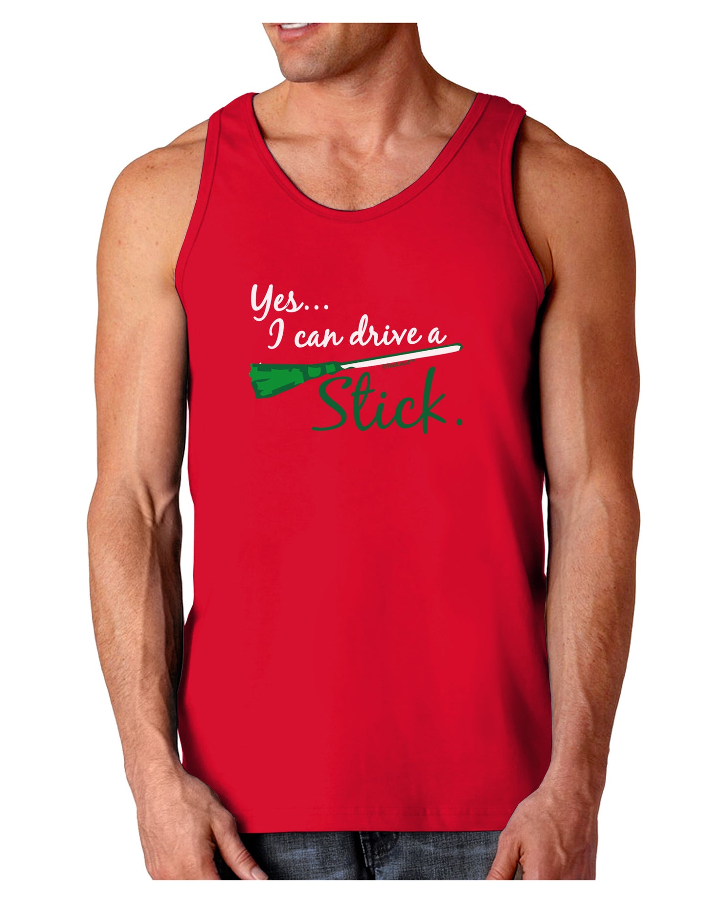 Drive Stick Green Dark Loose Tank Top-Mens Loose Tank Top-TooLoud-Red-Small-Davson Sales