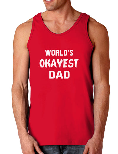 World's Okayest Dad Dark Loose Tank Top-Mens Loose Tank Top-TooLoud-Red-Small-Davson Sales