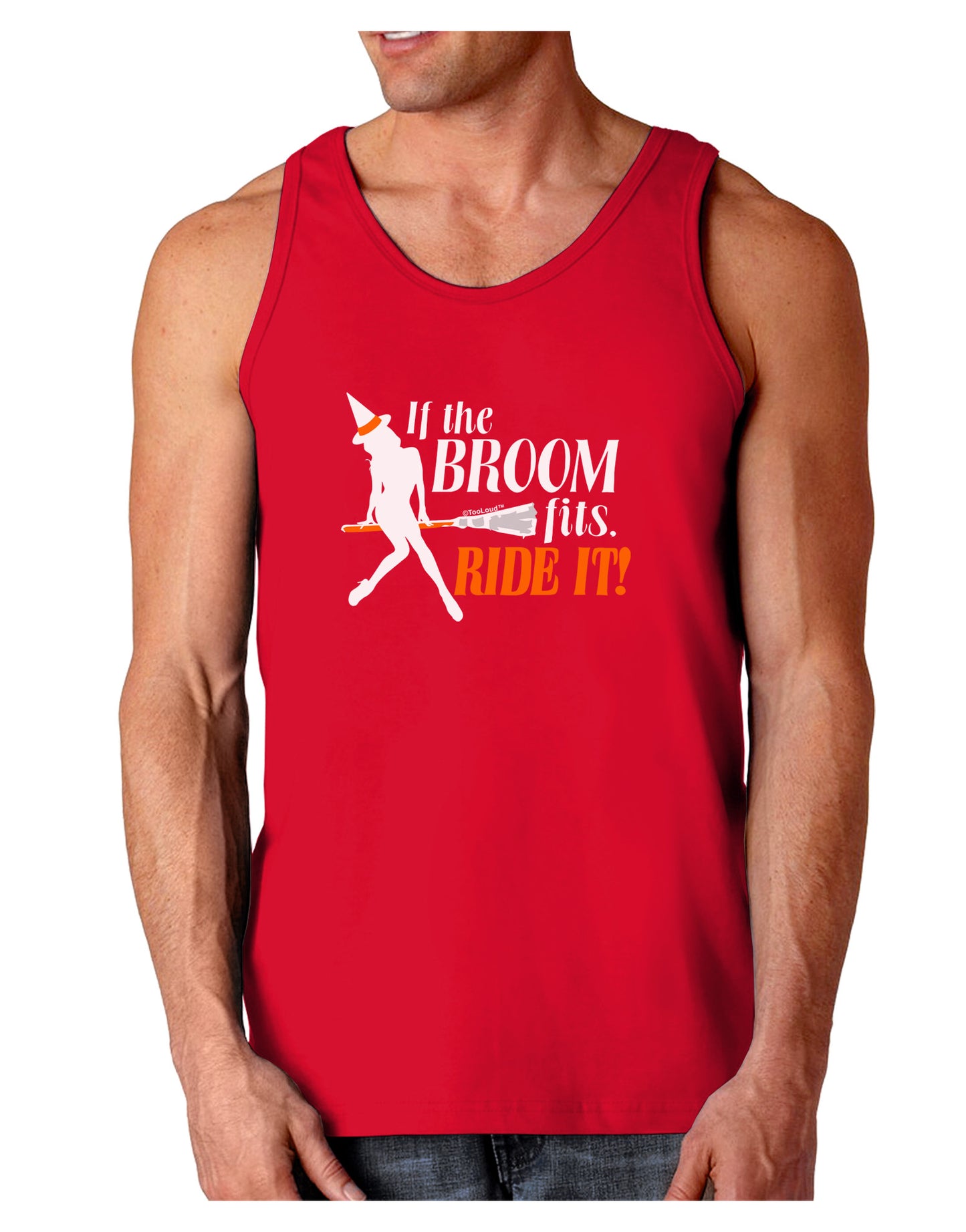 Ride It Orange Dark Loose Tank Top-Mens Loose Tank Top-TooLoud-Red-Small-Davson Sales