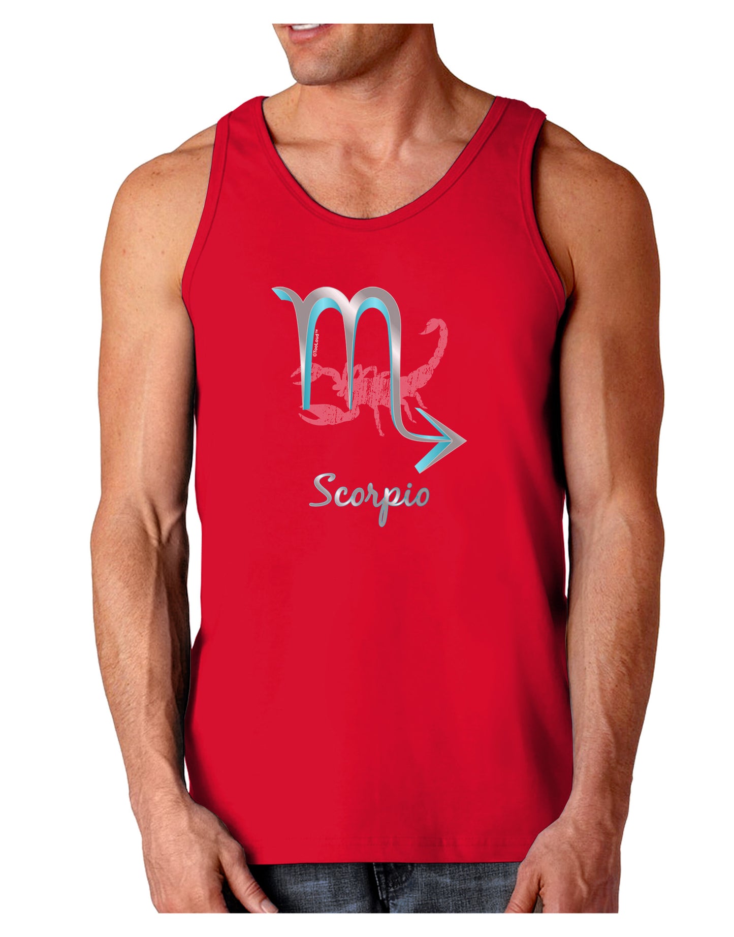 Scorpio Symbol Dark Loose Tank Top-Mens Loose Tank Top-TooLoud-Red-Small-Davson Sales