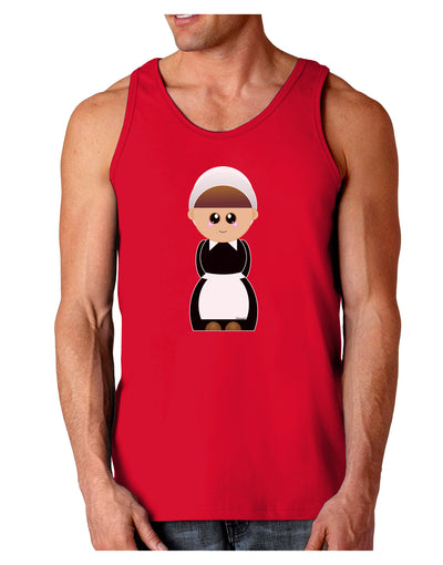 Cute Pilgrim Girl Thanksgiving Dark Loose Tank Top-Mens Loose Tank Top-TooLoud-Red-Small-Davson Sales