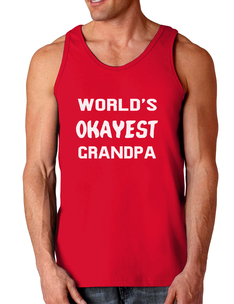 World's Okayest Grandpa Dark Loose Tank Top-Mens Loose Tank Top-TooLoud-Black-Small-Davson Sales