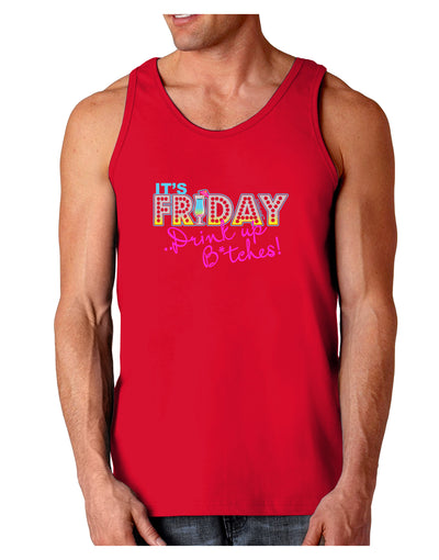 It's Friday - Drink Up Dark Loose Tank Top-Mens Loose Tank Top-TooLoud-Red-Small-Davson Sales